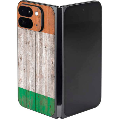 Ireland Flag Dark Wood Google Pixel 9 Pro Fold Skin